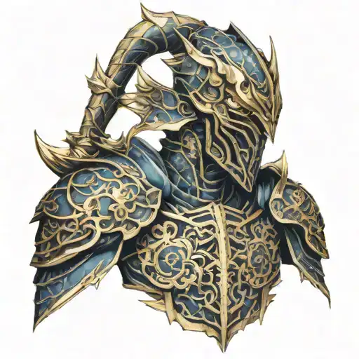 kintsugi warrior armor tattoo design idea