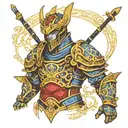 kintsugi warrior armor tattoo design idea