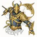 kintsugi warrior armor tattoo design idea