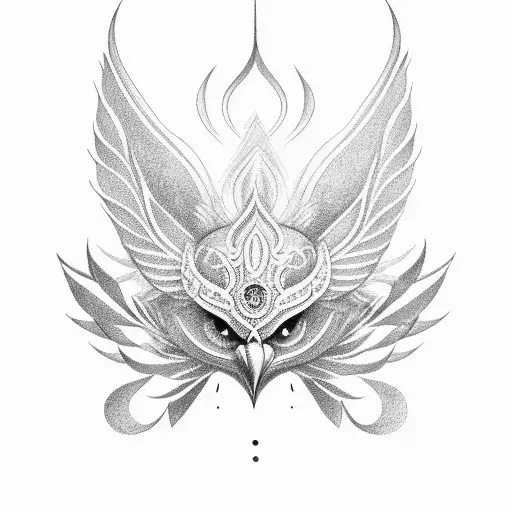 Incorporate your favorite bird, Garuda, into a minimalist geometric pattern tattoo design idea