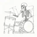 skeleton playing drums mixed tattoo design idea