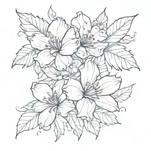 1111 incorporated into its petals tattoo design idea