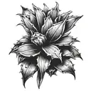 Agave Plant with machete next to it  tattoo design idea