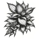 Agave Plant with machete next to it  tattoo design idea
