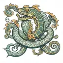 salamander infinity sign intertwined tattoo design idea