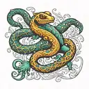 salamander infinity sign intertwined tattoo design idea