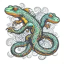 salamander infinity sign intertwined tattoo design idea