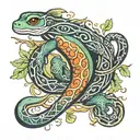 salamander infinity sign intertwined tattoo design idea