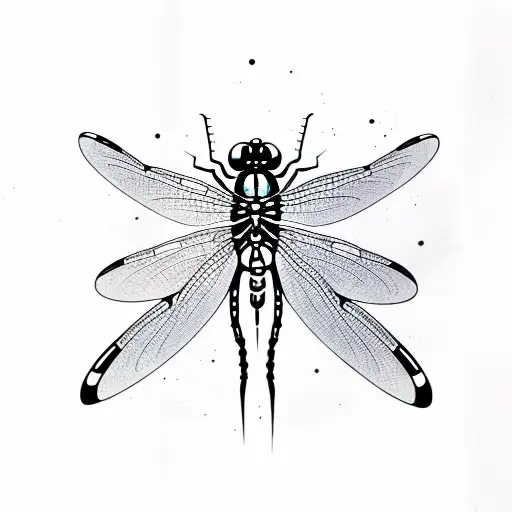 Dragonfly with headstone  tattoo design idea