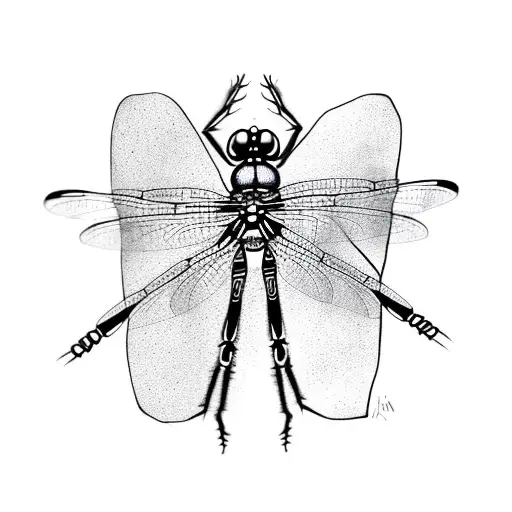 Dragonfly with headstone  tattoo design idea