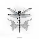 Dragonfly with headstone tattoo design idea