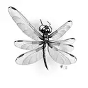 Dragonfly with headstone tattoo design idea