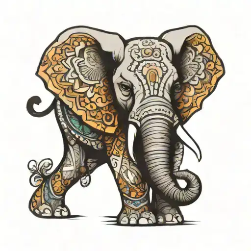 afrocentric elephant tattoo design idea