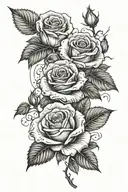 3 roses surrounded tattoo design idea