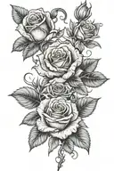 3 roses surrounded tattoo design idea
