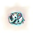 baby elephant tattoo design idea