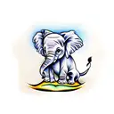 baby elephant tattoo design idea