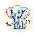 baby elephant tattoo design idea