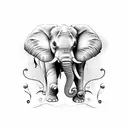 elephant with butterfly wings on back  tattoo design idea