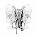 elephant with butterfly wings on back  tattoo design idea
