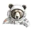 Astronaut bear tattoo design idea