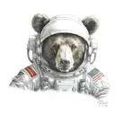 Astronaut bear tattoo design idea