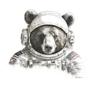 Astronaut bear tattoo design idea