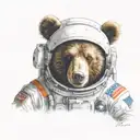 Astronaut bear tattoo design idea