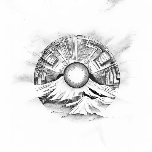 landscape with the fall of Icarus  tattoo design idea