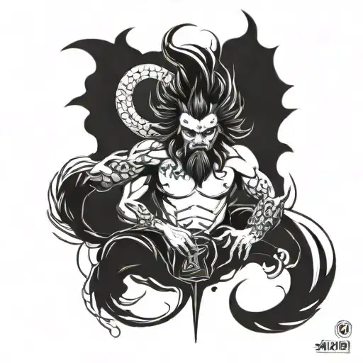 Combine elements of Ashura and Asura to create a unique fusion tattoo design tattoo design idea