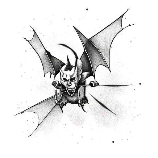 Punk Bat tattoo design idea