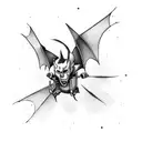 Punk Bat tattoo design idea
