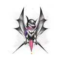 Punk Bat tattoo design idea