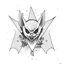 Punk Bat tattoo design idea