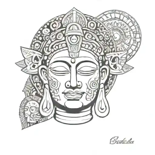 buddah aztec cleopatra tattoo design idea