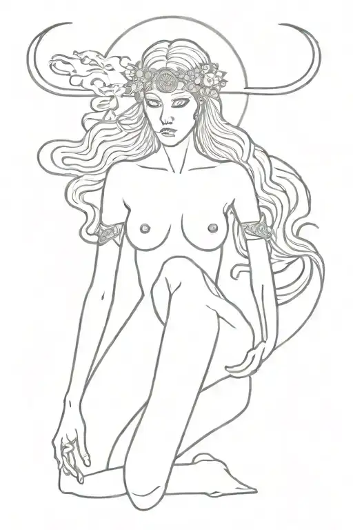 hel nordic godess of death tattoo design idea