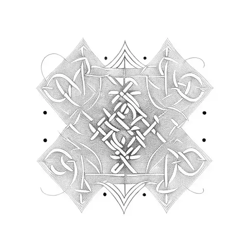 A blackwork tattoo of a Celtic harp with binary code flowing through its strings, representing the client's interests in Celtic culture and tech. tattoo design idea