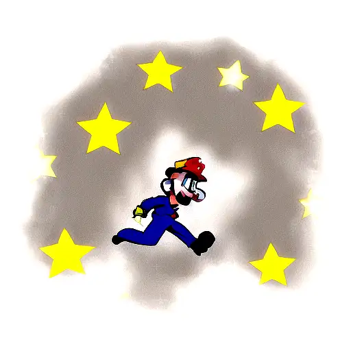 Super Mario getting a star tattoo design idea