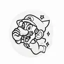 Super Mario getting a star tattoo design idea