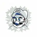 Super Mario getting a star tattoo design idea
