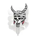 gladiator mask for upper back  tattoo design idea