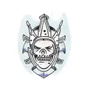 gladiator mask for upper back  tattoo design idea