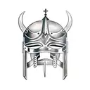 gladiator mask for upper back  tattoo design idea