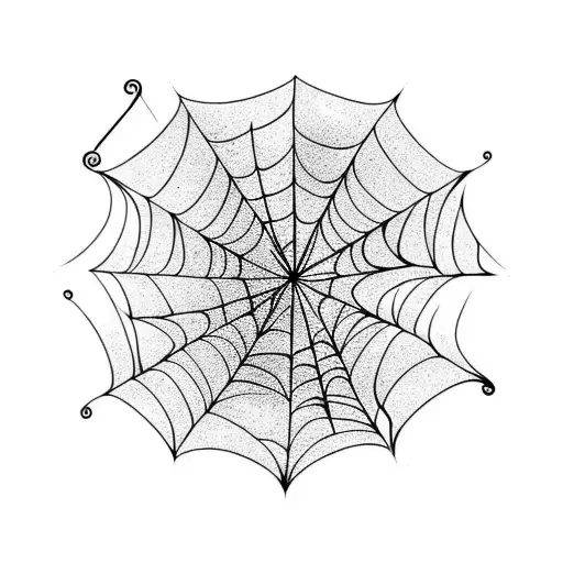 Spider Web with leaves tattoo design idea