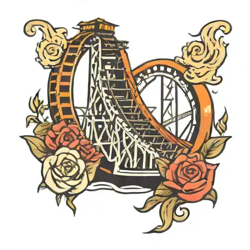 rollercoaster  tattoo design idea