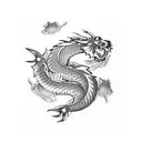 dragon with koi carp  tattoo design idea
