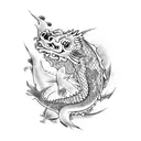 dragon with koi carp  tattoo design idea