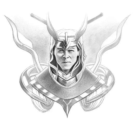 Loki, who conjured between his fingers the inscription: Pewdy. A Spartan who stands ready for battle. tattoo design idea
