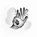 cat paw tattoo design idea