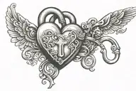 Heart shaped lock tattoo design idea